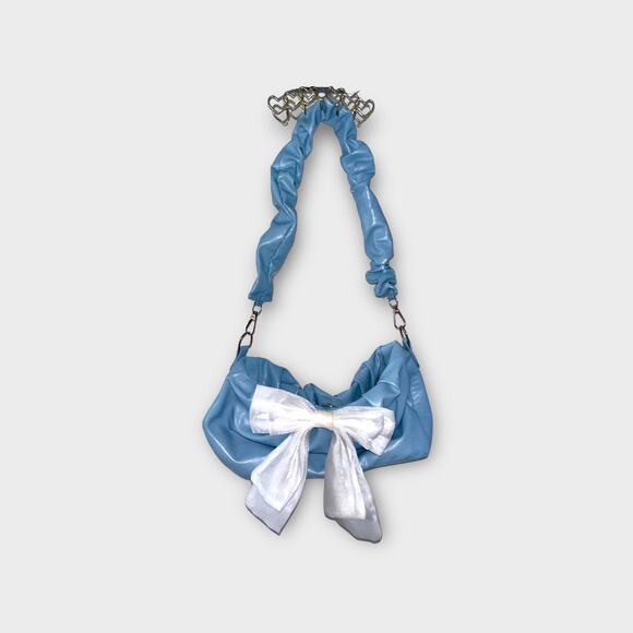 Blue Purse with Large Bow - Picture 2 of 6